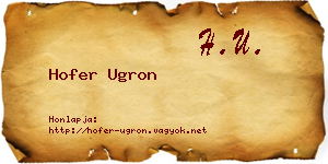 Hofer Ugron névjegykártya